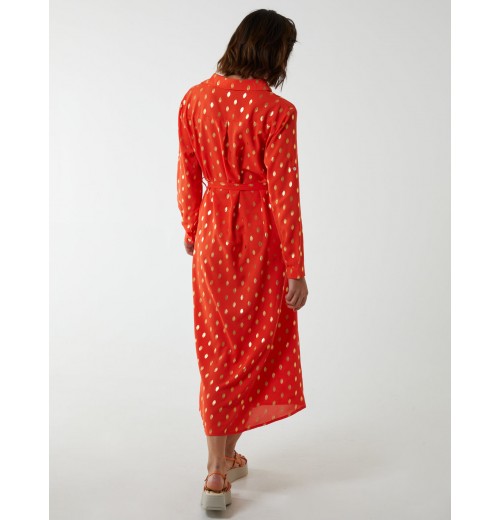 Foil Print Midi Shirt Dress Foil Print Midi Shirt Dress