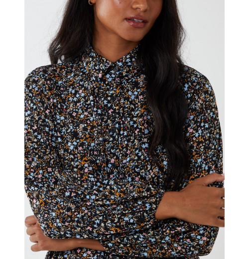 Multi Floral Print Mini Shirt Dress Multi Floral Print Mini Shirt Dress