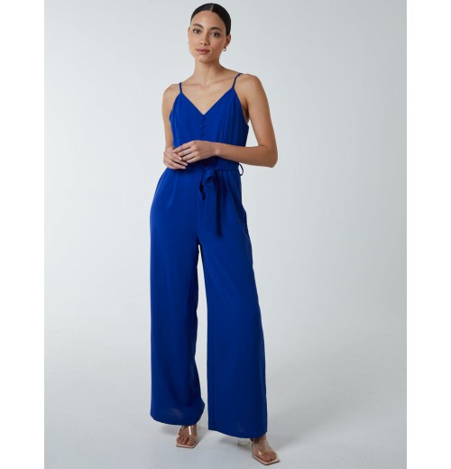 Button Front Strappy Jumpsuit Button Front Strappy Jumpsuit