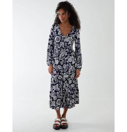 Floral Button Front Midi Dress Floral Button Front Midi Dress