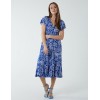 Ruffle Sleeve Elasticated Godet Midi Dress Ruffle Sleeve Elasticated Godet Midi Dress