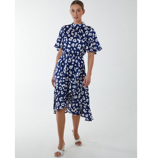 Angel Sleeve Wrap Ruffle Midi Dress Angel Sleeve Wrap Ruffle Midi Dress