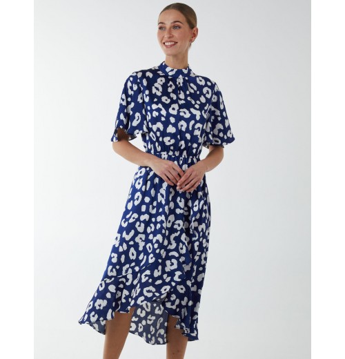 Angel Sleeve Wrap Ruffle Midi Dress Angel Sleeve Wrap Ruffle Midi Dress
