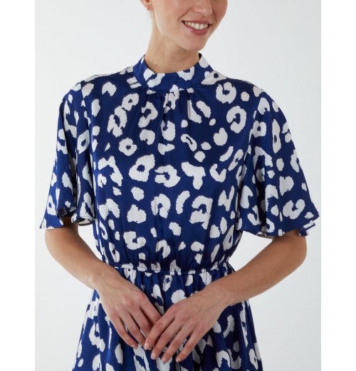 Angel Sleeve Wrap Ruffle Midi Dress Angel Sleeve Wrap Ruffle Midi Dress