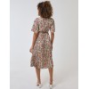 Wrap Front Pleated Hem Dress With Angel Sleeves Wrap Front Pleated Hem Dress With Angel Sleeves