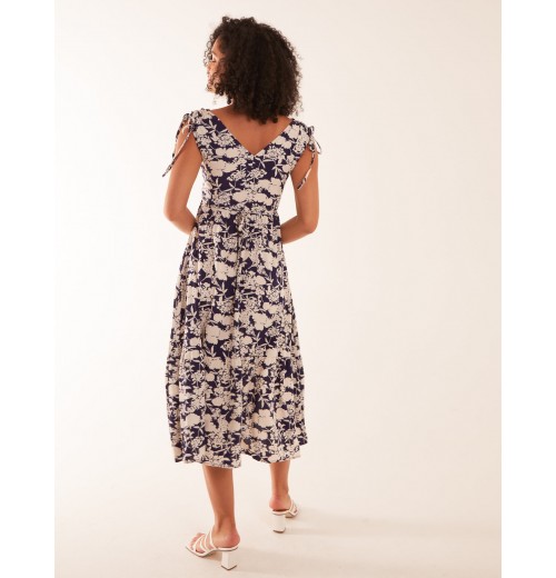 Ring Front V Neck Midi Dress Ring Front V Neck Midi Dress