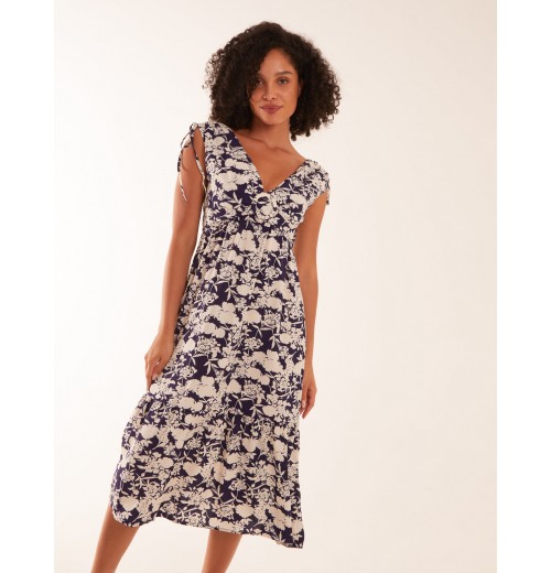 Ring Front V Neck Midi Dress Ring Front V Neck Midi Dress