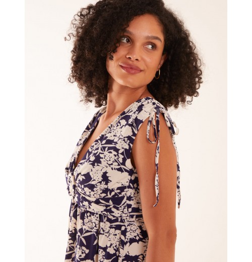 Ring Front V Neck Midi Dress Ring Front V Neck Midi Dress