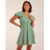 Double Ruffle Empire Shirred Mini Dress Double Ruffle Empire Shirred Mini Dress
