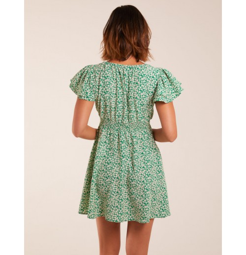 Double Ruffle Empire Shirred Mini Dress Double Ruffle Empire Shirred Mini Dress