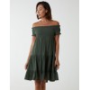 Bardot Shirred Neck Line Floaty Dress Bardot Shirred Neck Line Floaty Dress