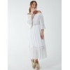 Off Shoulder Elasticated Lace Insert Midi Dress Off Shoulder Elasticated Lace Insert Midi Dress
