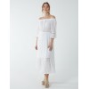 Off Shoulder Elasticated Lace Insert Midi Dress Off Shoulder Elasticated Lace Insert Midi Dress