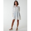 Crochet Insert Oversized Shirt Dress Crochet Insert Oversized Shirt Dress