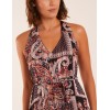 V Front Sleeveless Paisley Midi Dress With Detailed Straps V Front Sleeveless Paisley Midi Dress With Detailed Straps
