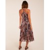 V Front Sleeveless Paisley Midi Dress With Detailed Straps V Front Sleeveless Paisley Midi Dress With Detailed Straps