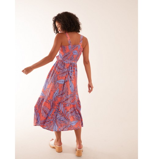 Sheared Bust Midi Dress With Straps Sheared Bust Midi Dress With Straps
