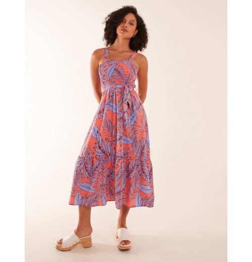 Sheared Bust Midi Dress With Straps Sheared Bust Midi Dress With Straps