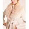 Faux Fur Collared Belted Coat Faux Fur Collared Belted Coat