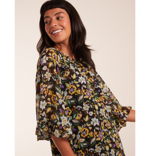 Floral Raglan Sleeve Tunic Dress Floral Raglan Sleeve Tunic Dress