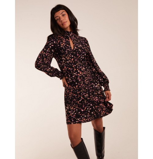 High Neck Keyhole Mini Dress High Neck Keyhole Mini Dress