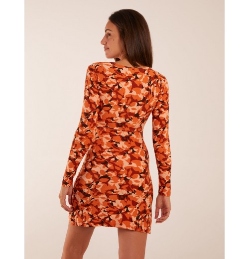 Fixed Wrap Gathered Mini Dress Fixed Wrap Gathered Mini Dress