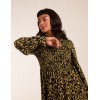 Shirred Trapeze Frill Neck And Sleeve Mini Dress Shirred Trapeze Frill Neck And Sleeve Mini Dress