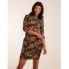 High Neck 3/4 Sleeve Dress With Belt High Neck 3/4 Sleeve Dress With Belt