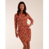 High Neck 3/4 Sleeve Dress With Belt High Neck 3/4 Sleeve Dress With Belt