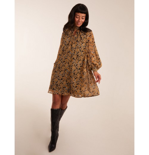 Keyhole Long Sleeve Swing Dress Keyhole Long Sleeve Swing Dress