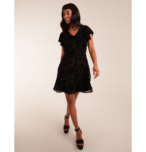 Flocked Floral Dress Flocked Floral Dress