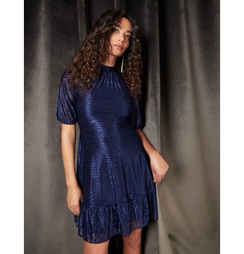 Mesh High Neck Tier Dress Mesh High Neck Tier Dress