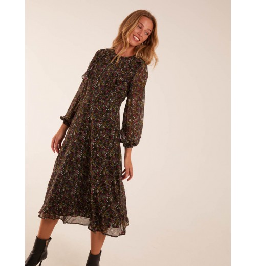 Frill Top Detail Midi Dress Frill Top Detail Midi Dress