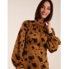 High Neck Midi Dress With Tiered Skirt and Puff Long Sleeve High Neck Midi Dress With Tiered Skirt and Puff Long Sleeve