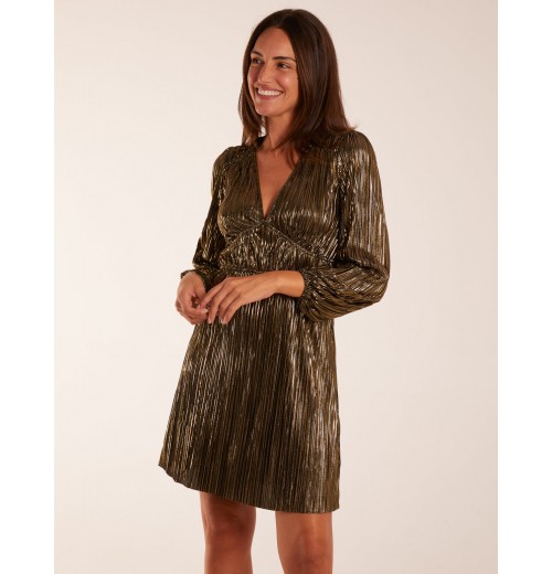 Foil Print V-Neck Mini Dress Foil Print V-Neck Mini Dress