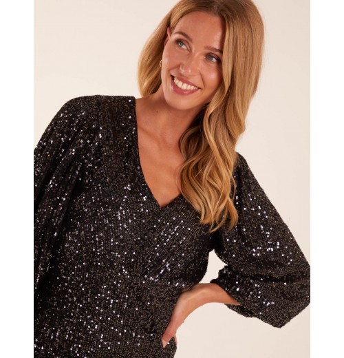 V Neck Puff Ball Sleeve Mini Dress V Neck Puff Ball Sleeve Mini Dress