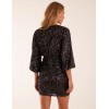 V Neck Puff Ball Sleeve Mini Dress V Neck Puff Ball Sleeve Mini Dress