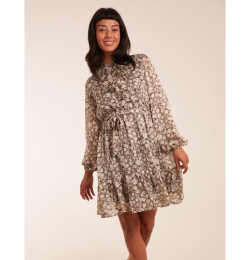 Ruffle Front Belted Dress Ruffle Front Belted Dress