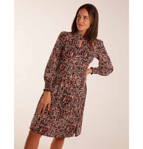 High Neck Printed Midi Dress High Neck Printed Midi Dress