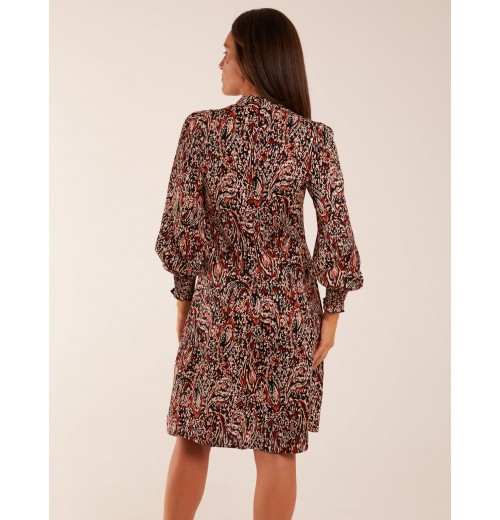 High Neck Printed Midi Dress High Neck Printed Midi Dress