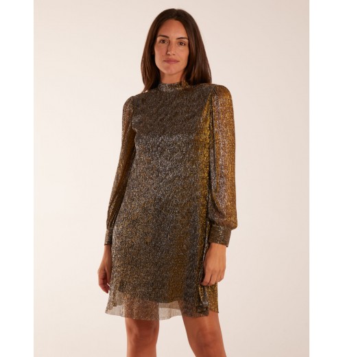 High Neck Shift Metallic Dress High Neck Shift Metallic Dress