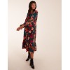 Floral V Neck Button Down Frill Hem Dress Floral V Neck Button Down Frill Hem Dress