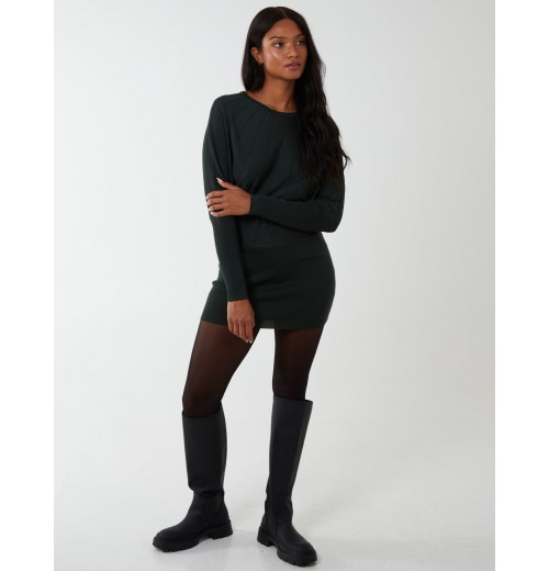 Batwing Ribbed Hem Tunic Batwing Ribbed Hem Tunic