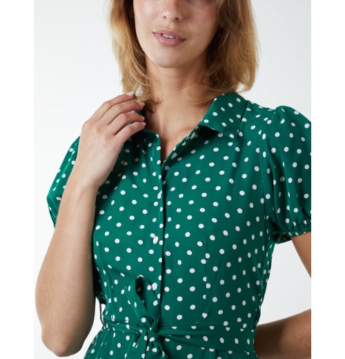 Collared Polkadot Maxi Dress Collared Polkadot Maxi Dress