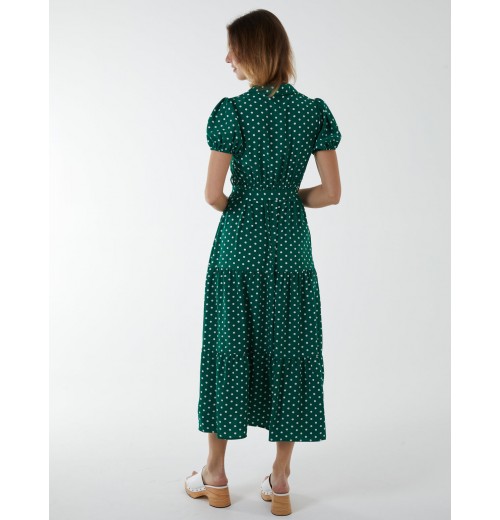 Collared Polkadot Maxi Dress Collared Polkadot Maxi Dress