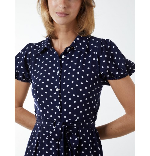 Collared Polkadot Maxi Dress Collared Polkadot Maxi Dress