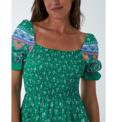 Shirred Floral Maxi Dress Shirred Floral Maxi Dress