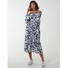 Square Smock Bardot Tiered Midi Dress Square Smock Bardot Tiered Midi Dress