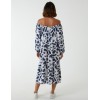 Square Smock Bardot Tiered Midi Dress Square Smock Bardot Tiered Midi Dress
