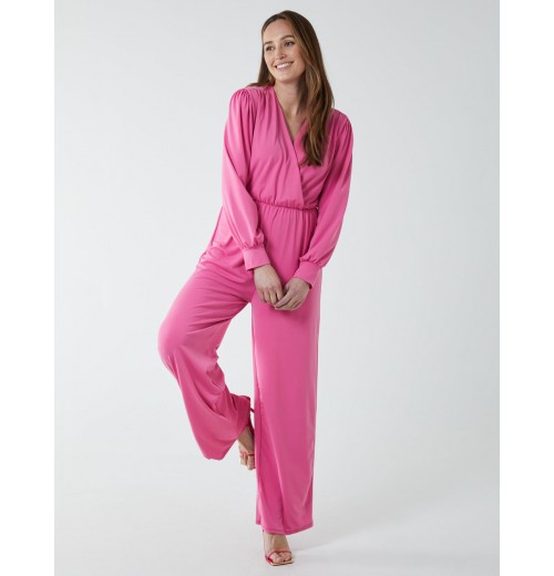Elasticated Waist Crossover Long Sleeve Jumpsuit Elasticated Waist Crossover Long Sleeve Jumpsuit